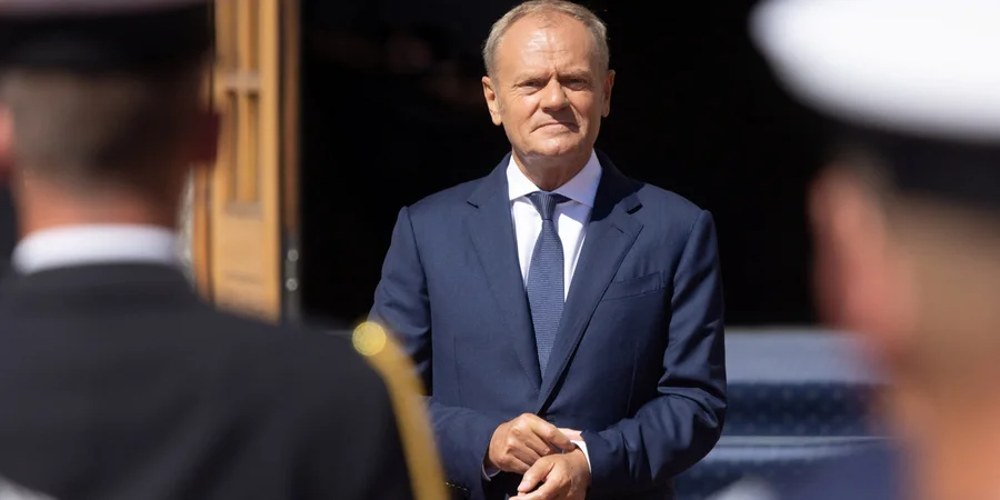 Прем'єр-міністр Польщі Дональд Туск під час публічного виступу 10 липня 2026 року