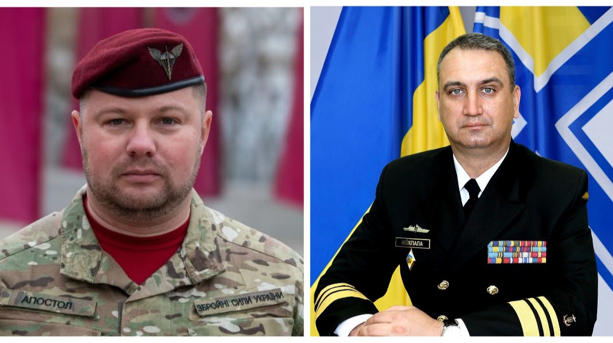 Командувач ВМС ЗСУ Олексій Неїжпапа та командувач ДШВ Олег Апостол