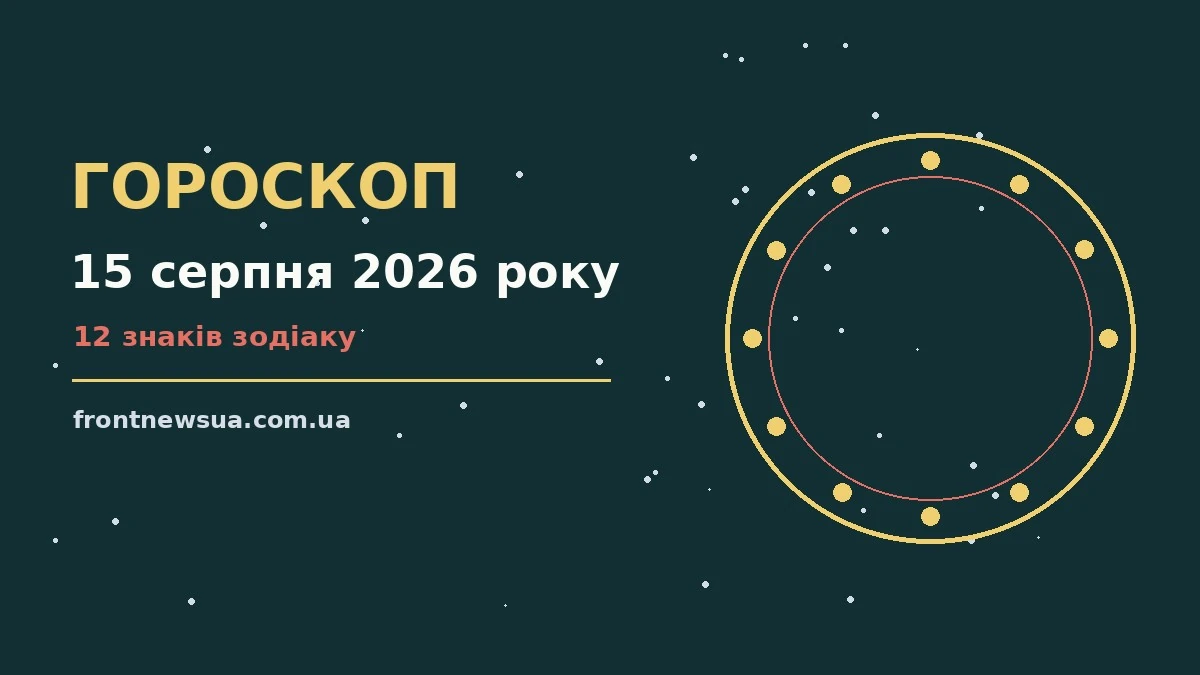 Астрологічна ілюстрація сузірʼїв на тлі ранкового неба для гороскопу на 15 серпня 2026 року
