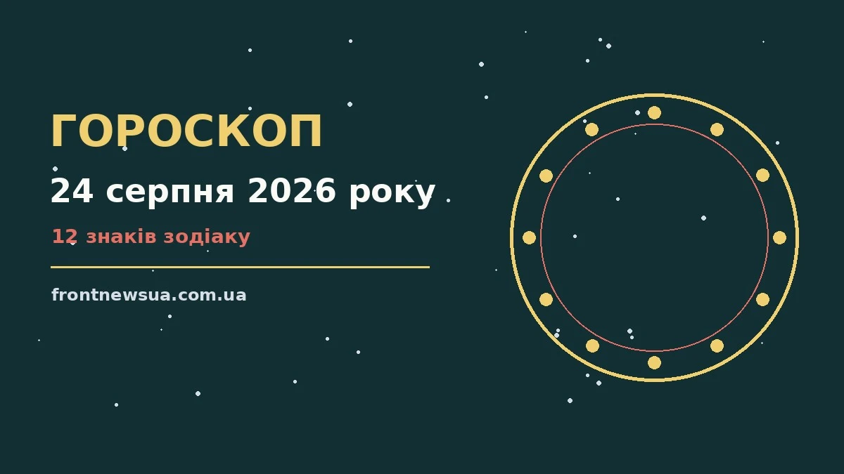 Гороскоп на 24 серпня 2026 року — настрій, шанси дня та поради для дванадцяти знаків Зодіаку