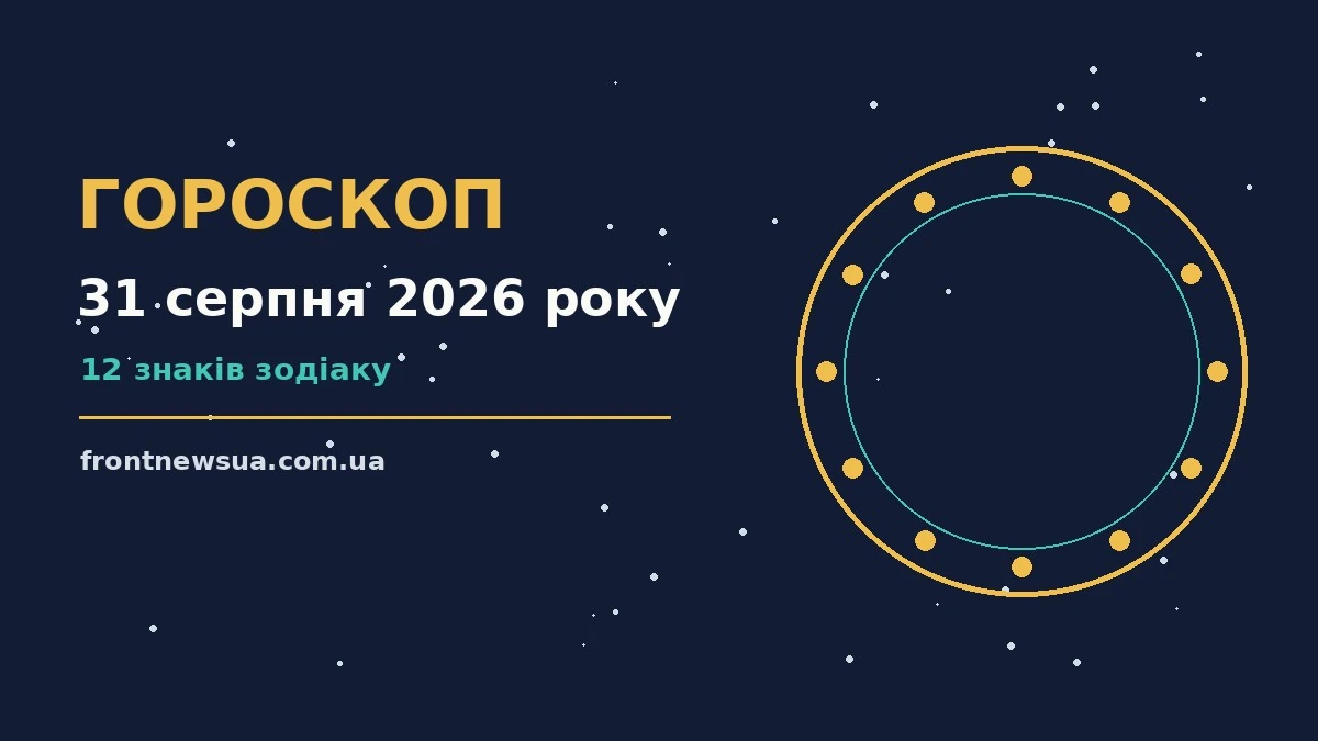 Астрологічний гороскоп на 31 серпня 2026 року — настрій, шанси й застереження дня