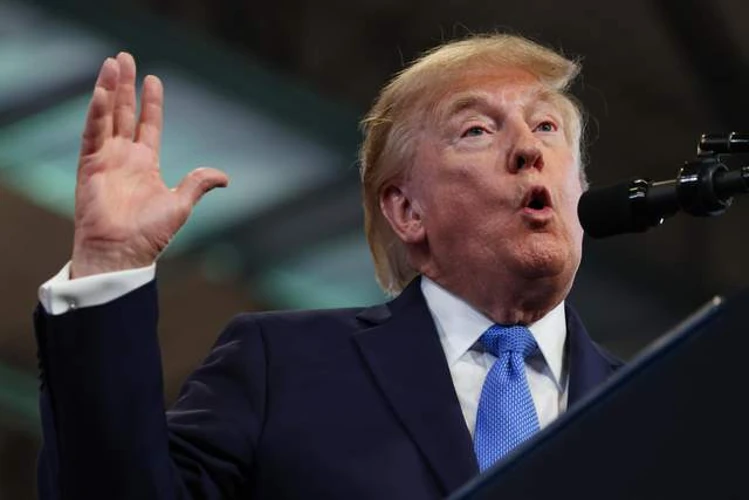 Президент США Дональд Трамп під час виступу на мітингу в Нью-Йорку