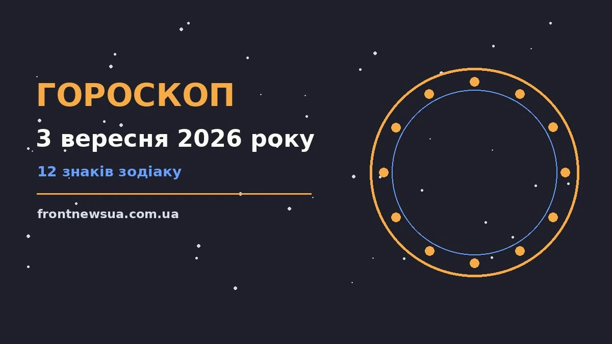 Гороскоп на 3 вересня 2026 року: настрій і шанси дня про шанси та застереження